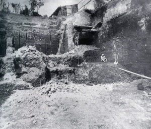The Boxer at the site of his excavation, 1885